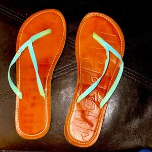 Mad Love Blue-Green or Light Turquoise.     Size 9 Sandals, Gentle Wear. Clean.